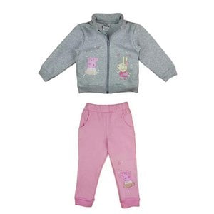 2 stuks. Peppa Pig trainingspak voor meisjes, grijs-roze