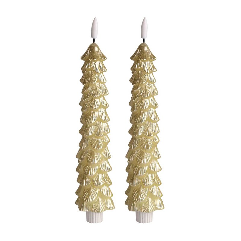 Vela LED Árbol de Navidad Gold RC - Juego de 2