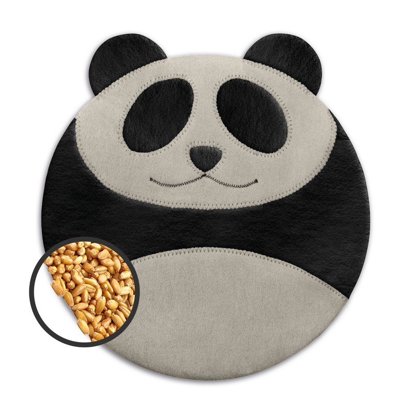 Bio-Körnerkissen mikrowellengeeignet, aus 100% Naturmaterialien, Wärmekissen für den Bauch, Panda
