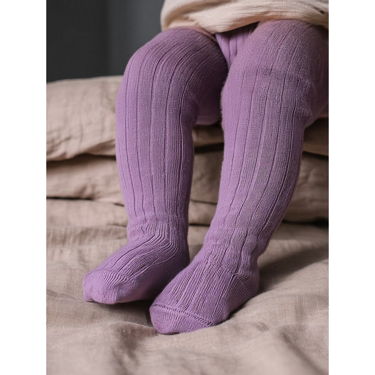 Wollen baby- kindermaillot gebreid - Merinowol - Orchid