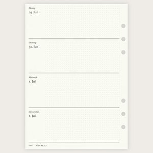 Calendar deposits 2026 A5 | 1W2S | Horizontal points