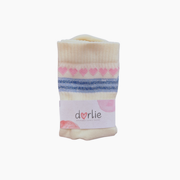 Glitzersocken mit Herzchenkette – rosa & blau