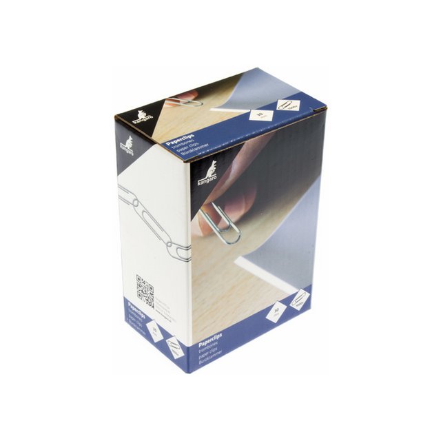 Paper clips Kangaro 30mm round box 1000 pieces, galvanized