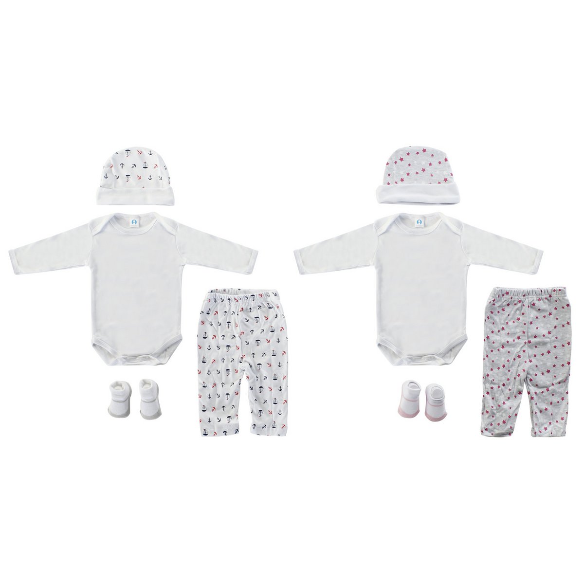 BEBE SET 4 ALGODON 24X28X7 0-6 MESES 2 SURT. BE177918