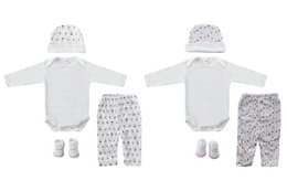 BABY SET 4 COTTON 24X28X7 0-6 MONTHS 2 SURT. BE177918