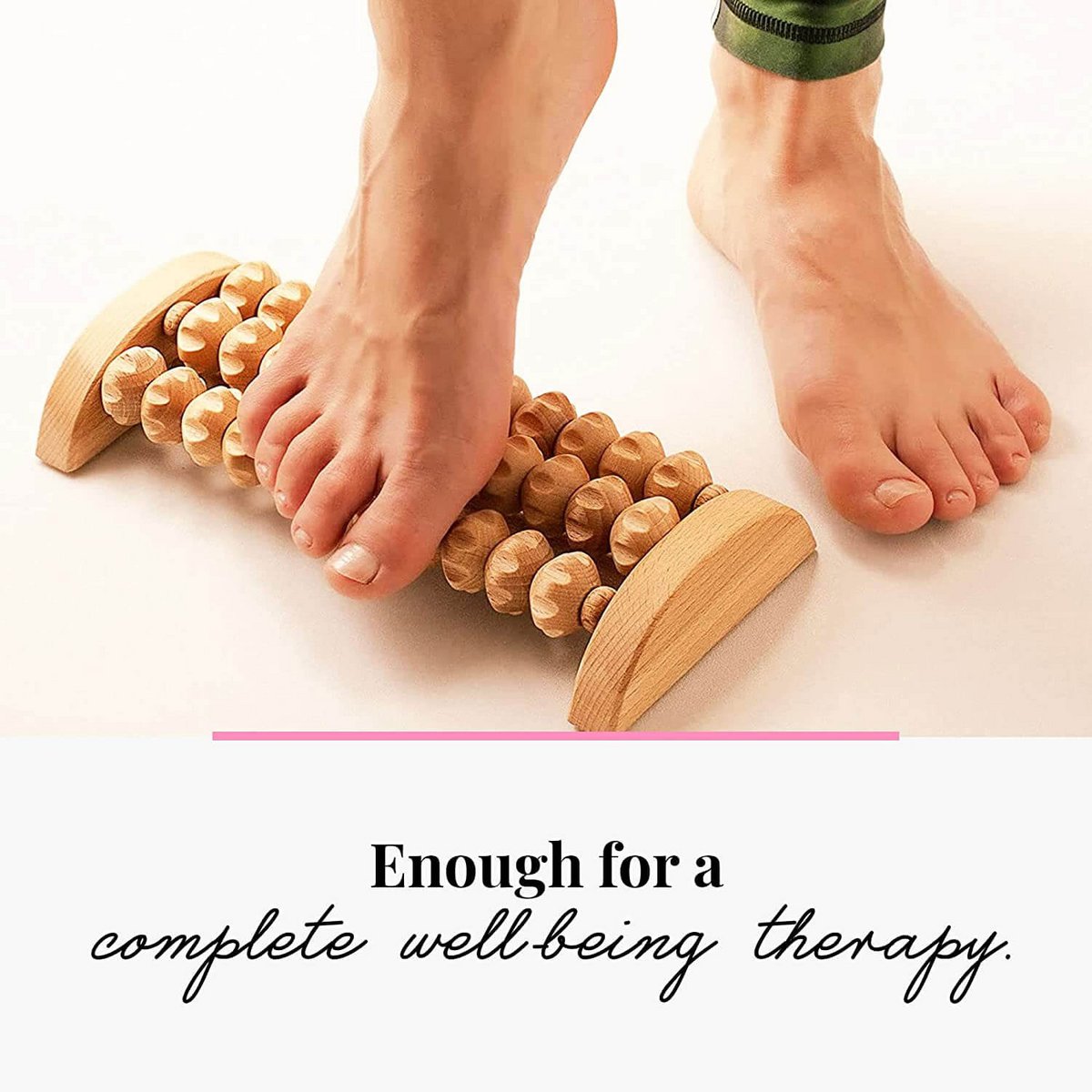 Træfodmassage Rullefødder Massager Træ 26 x 12 cm