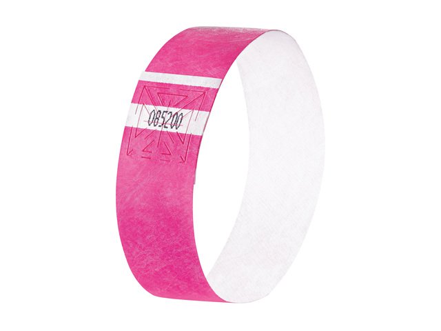 Evenementenbandjes Sigel super soft 255x25mm rose fluo 120pcs. y compris les étiquettes