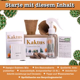growbro| Set per la coltivazione di cactus con flacone spray | IL REGALO DI CACTUS per donne e uomini %23 regalo di semi %23 regalo di semi per gli ospiti %23 cactus