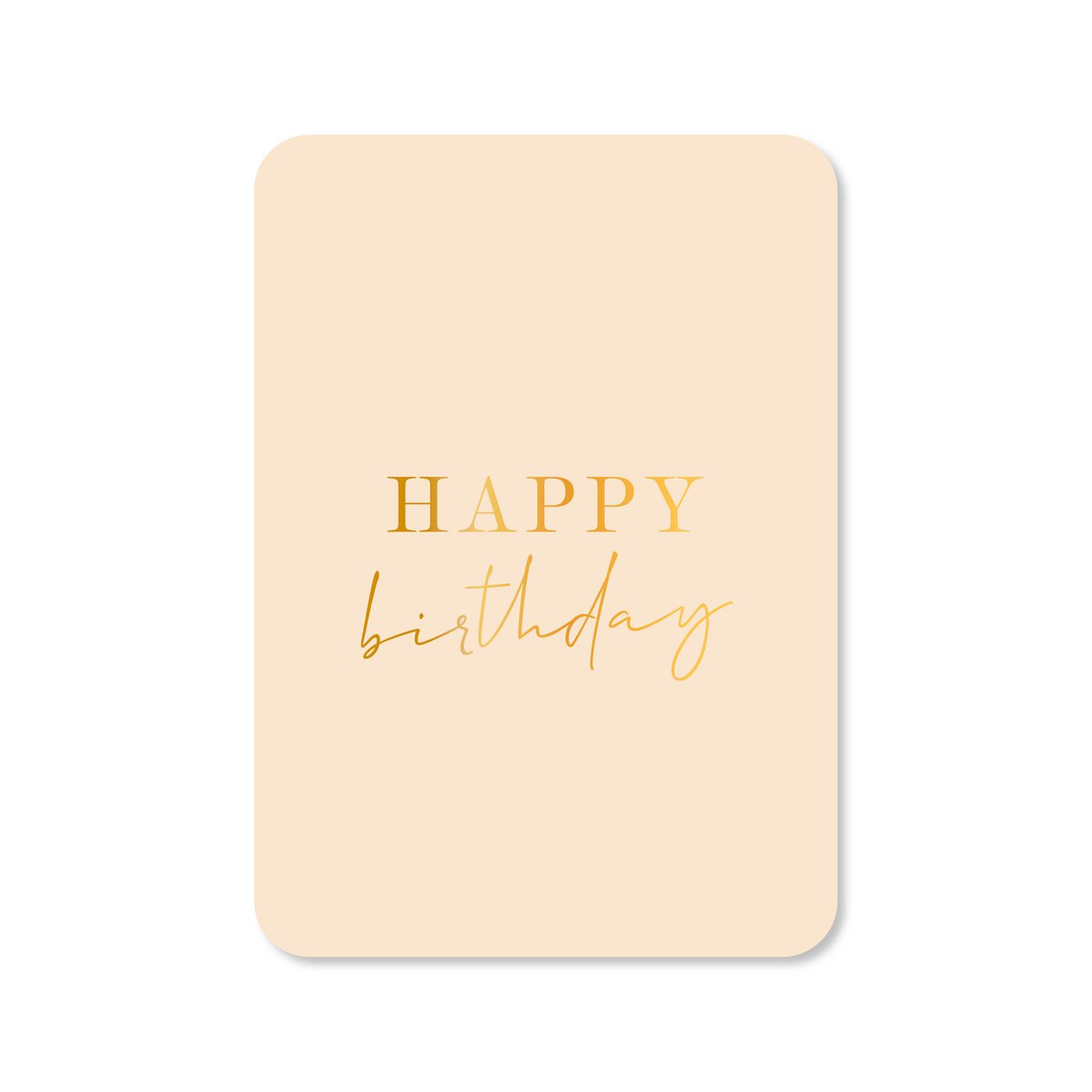 Kaart Happy birthday - 2025 (met goudfolie)