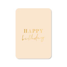 Kaart Happy birthday - 2025 (met goudfolie)