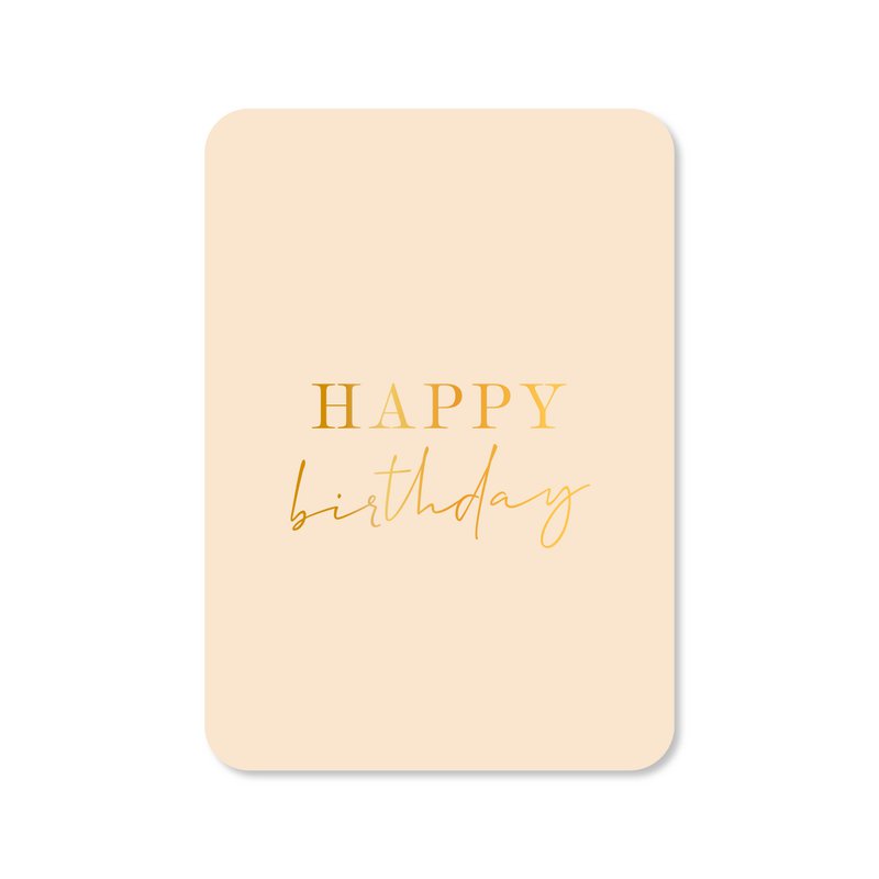 Kaart Happy birthday - 2025 (met goudfolie)