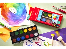 Watercolor box FC 12 colors (diameter 24mm) incl. brush