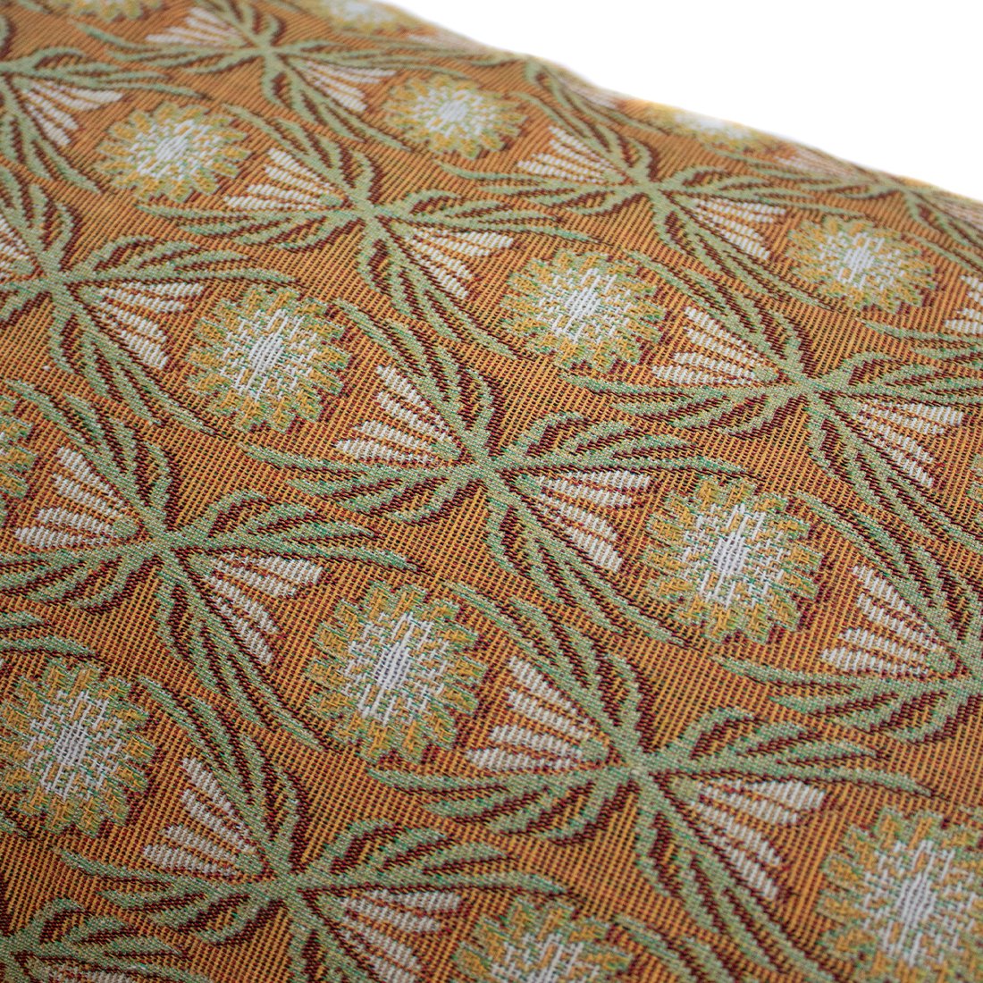 NIN-NIT | Fleurs Classiques XL | woven 100% cotton | decorative cushion with floral print | green | orange | pink | beige | yellow | multicolor | 90x35 cm