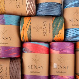 Sensy Premium 317 iarde %100 Carta di rafia multicolore