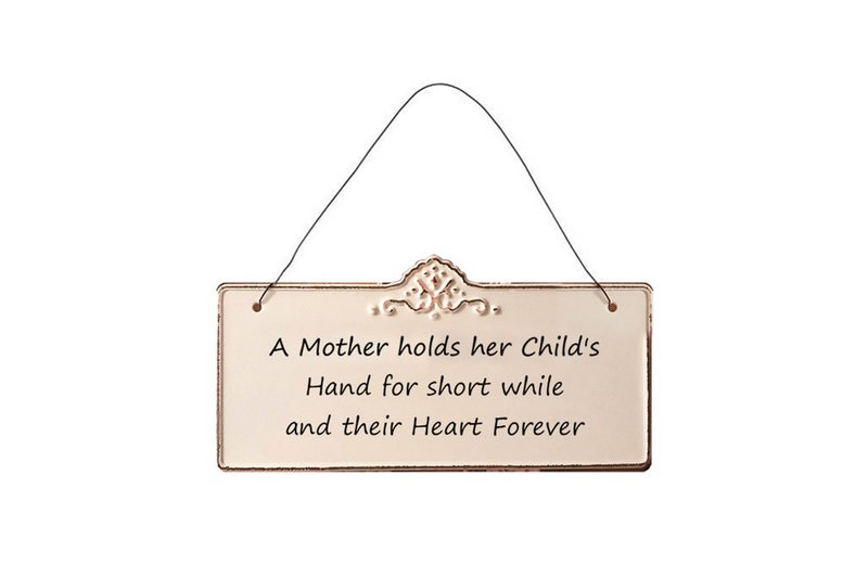 Plaque métal Maman 10x20 cm Isabelle Rose