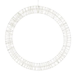 Warm white LED Christmas figures in a circular shape with a decorative wire frame.