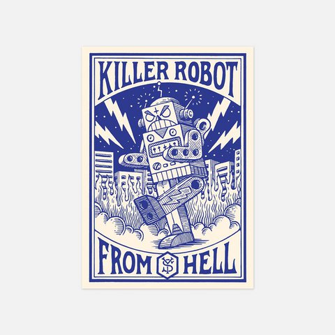 "Killer Robot" Postcard