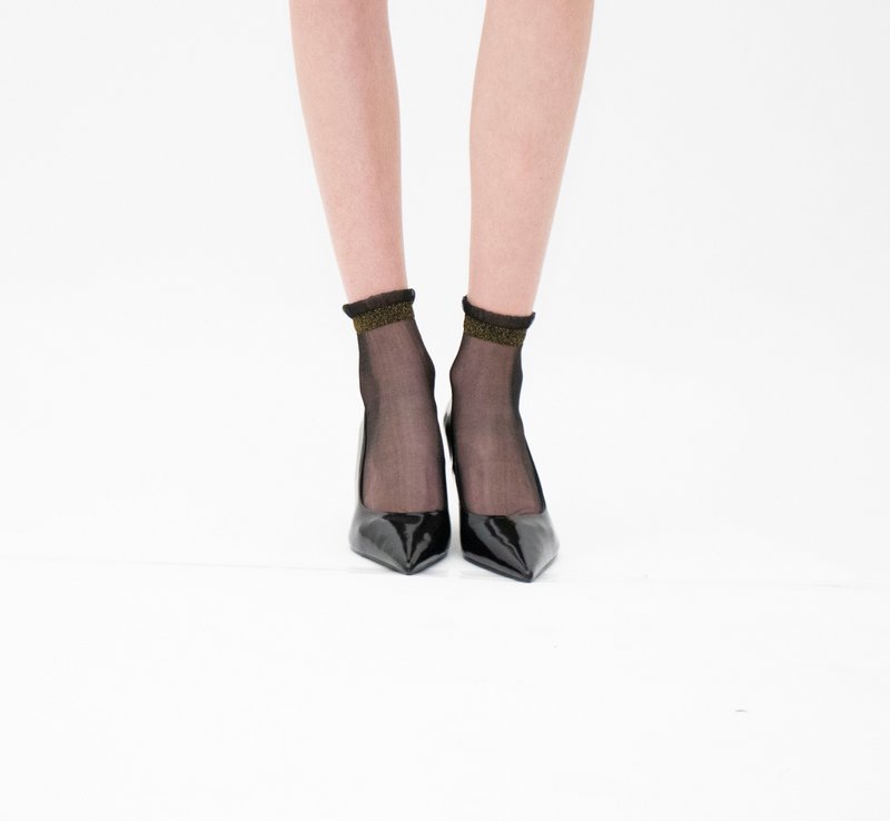Shine - Dorado - Calcetines de mujer en gasa ultrarresistente