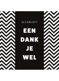 Chocolate bar with text "CHOCOLATE WISH • PLEASE THANKS" in black and white chevron pattern packaging.