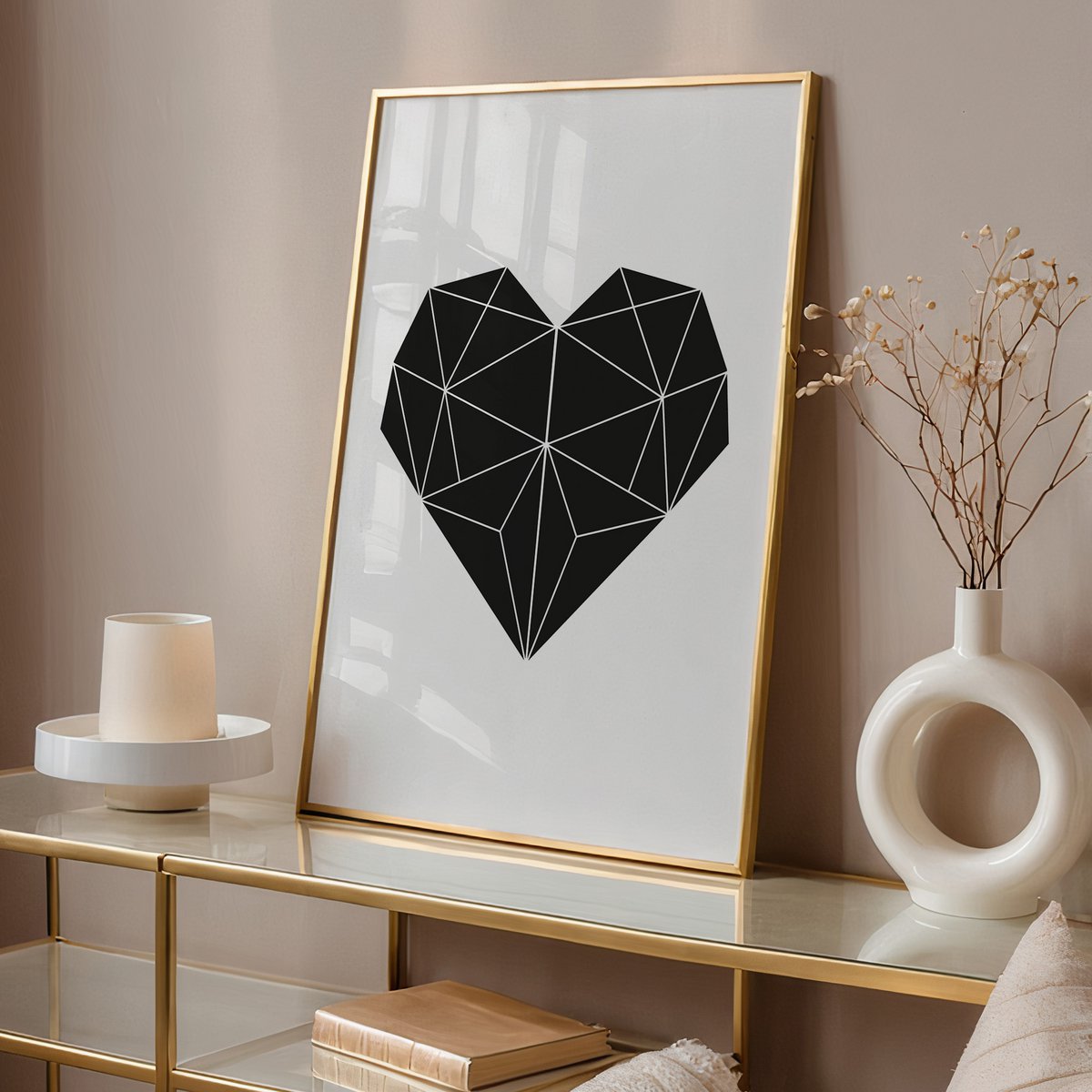 Poster: Geometrisches Herz