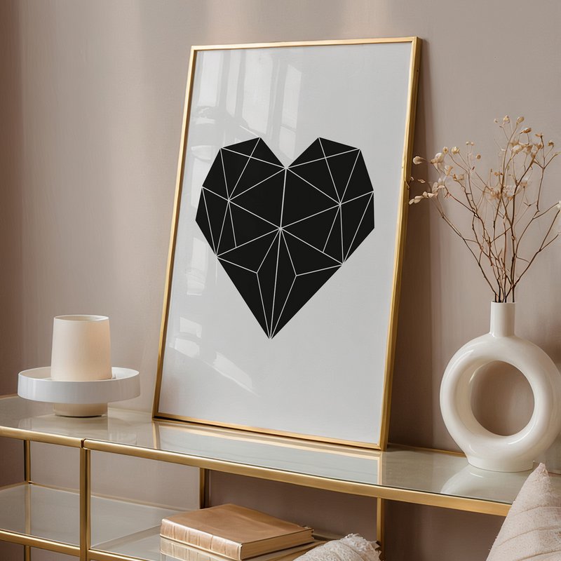 Poster: Geometrisches Herz