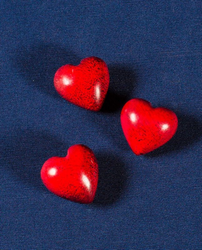 050 Mini Mini heart red - soapstone