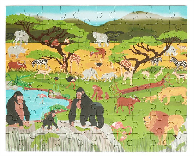 2 In 1 Magnetische Puzzel - Discovery Game - Savanne