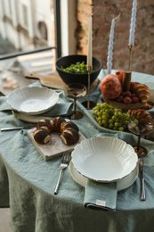 Ocean Mint linen tablecloth
