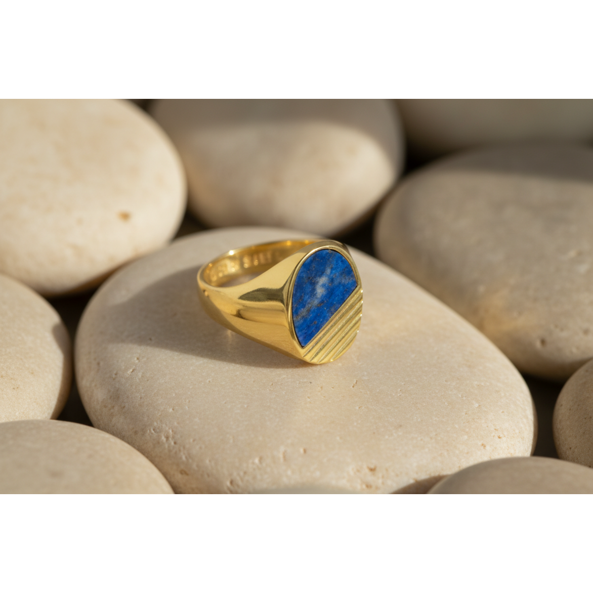 Ring PHOENIX LAPIS LAZULI | 925 silver | gold plated