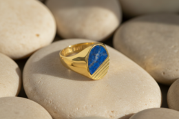 Ring PHOENIX LAPIS LAZULI | 925 silver | gold plated