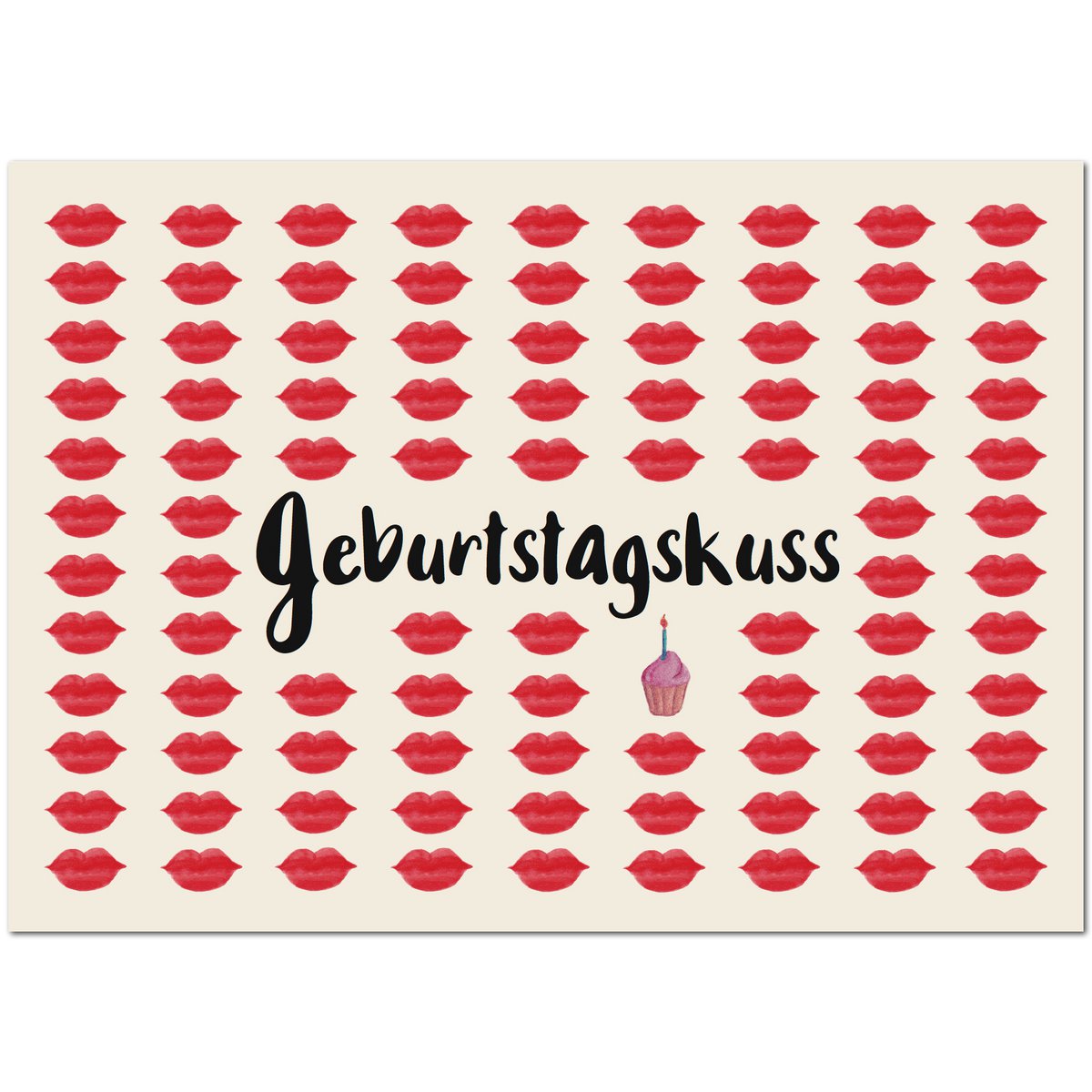 Postkarte "Geburtstagskuss"