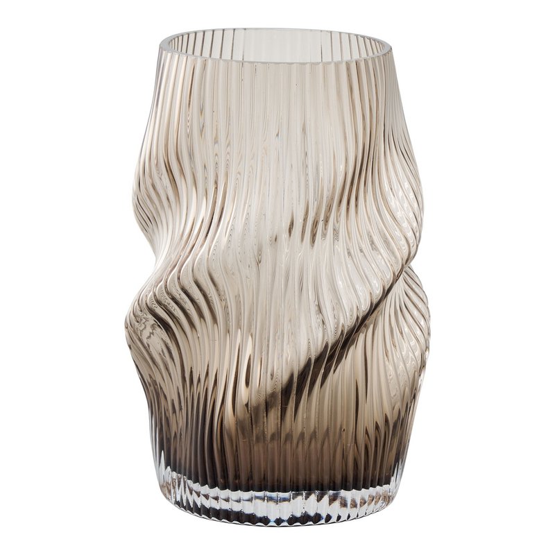Vase, mouth blown glass, brown, ø17x25 cm