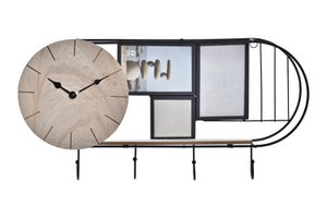 ESTANTERIA PARED METAL MADERA 52X10X26 RELOJ FOTOS MB196444