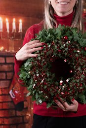 Christmas wreath Ø 30 cm Red Plastic