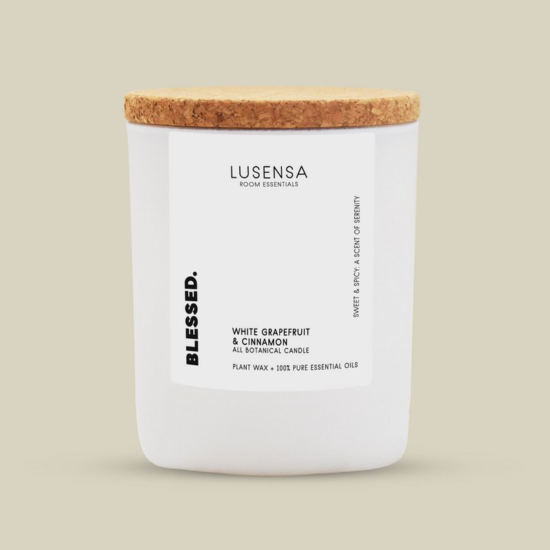 BLESSED scented candle | Citrusy + Spicy | 100% Essential Oils | 50+ HOURS