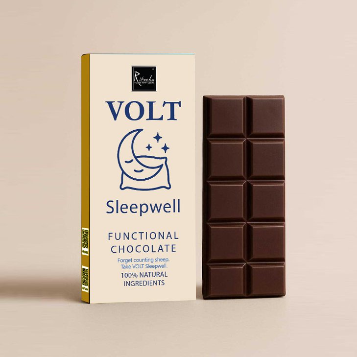 VOLT SLEEPWELL – Zartbitterschokolade mit Passionsblume, Lavendel & L-Tryptophan