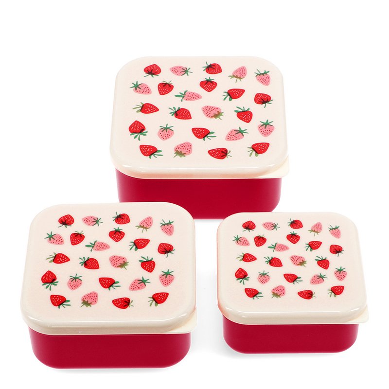 Snackbokse (sæt med 3) - Little Strawberry
