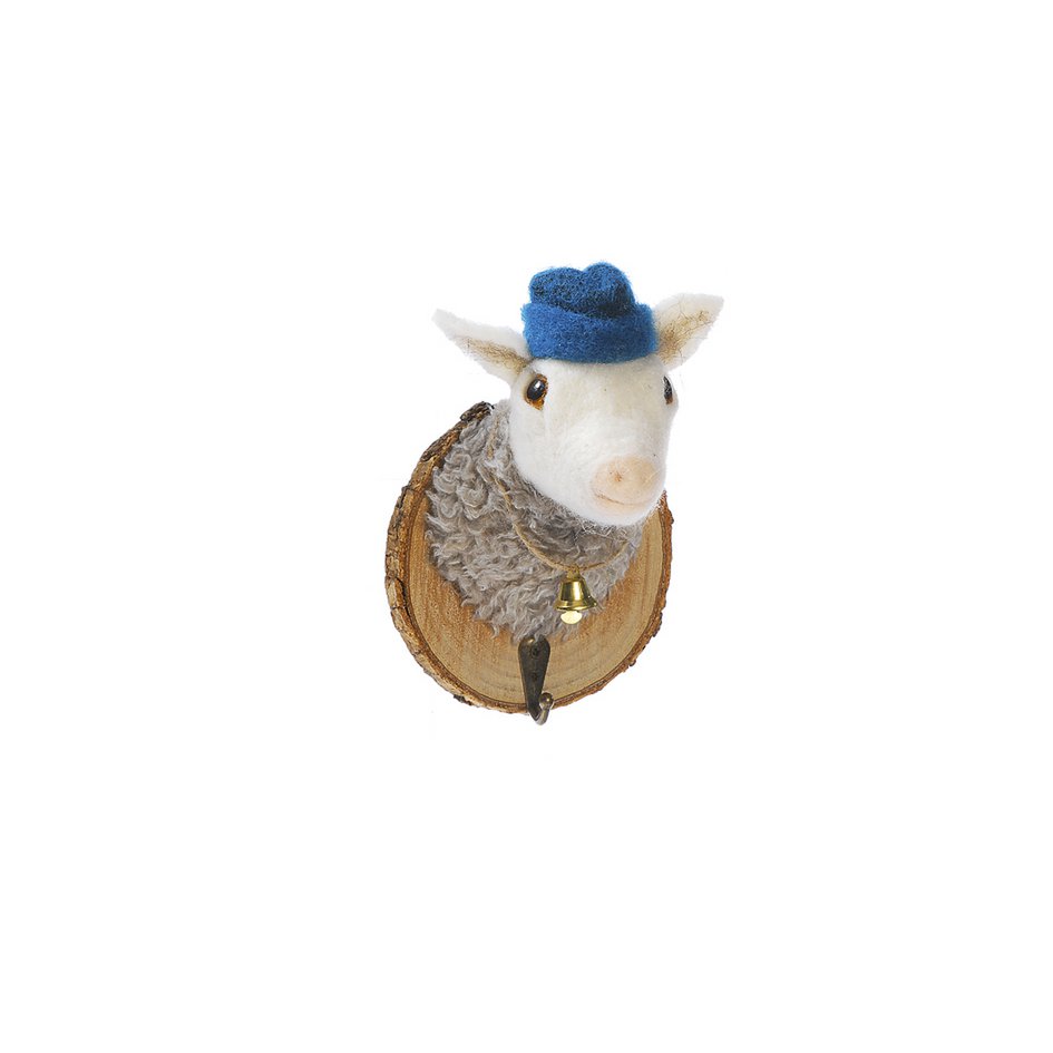 Perchero oveja con sombrero 16 cm, VE 6