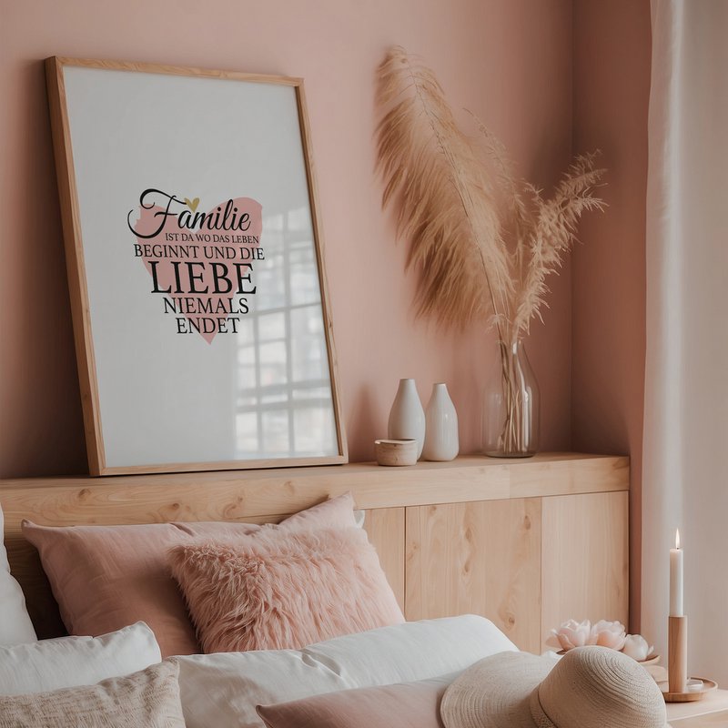 Poster: Familie ist da wo das Leben beginnt und die Liebe niemals endet