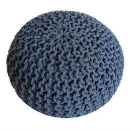 Pouf Ø 55 H 37 H 37 Strickhocker Sitzpouf Bodenkissen nachhaltig