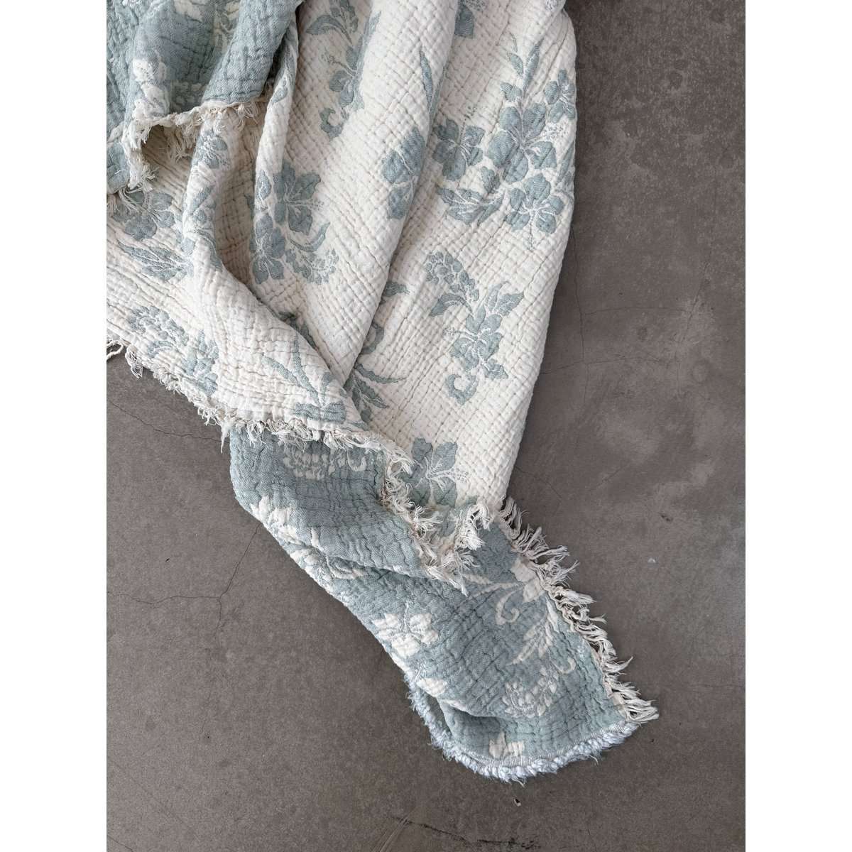 Muslin blanket - ROSE - light blue-white - 2.20 x 2.50 m