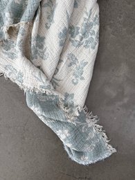 Muslin blanket - ROSE - light blue-white - 2.20 x 2.50 m