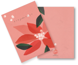 Julekort (foldet kort med konvolut) "Juleblomster"