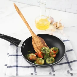 Spatule en bois d'olivier | Ciré de qualité alimentaire | Tourneur plat