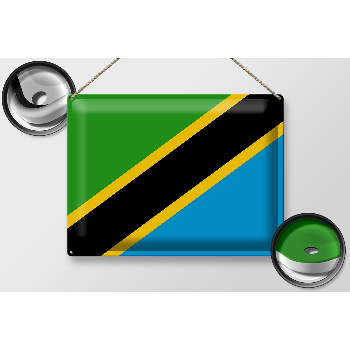 Tin Sign Flag of Tanzania 40x30cm Flag of Tanzania