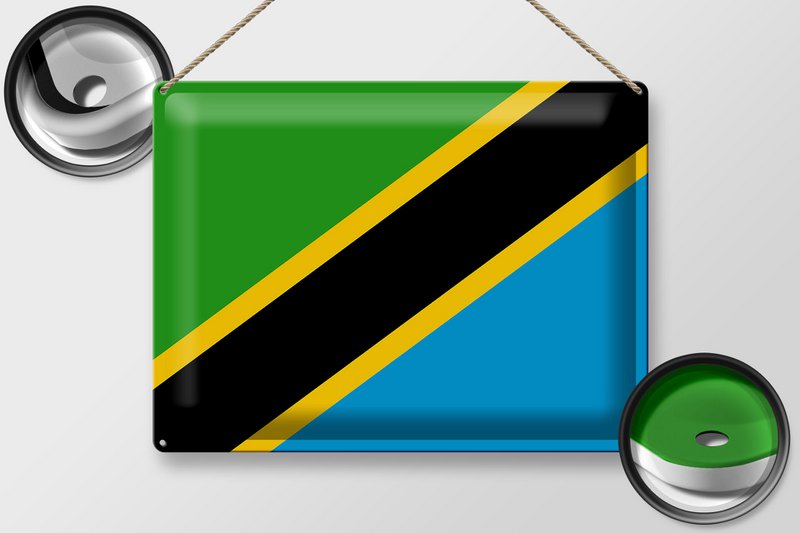 Tin Sign Flag of Tanzania 40x30cm Flag of Tanzania