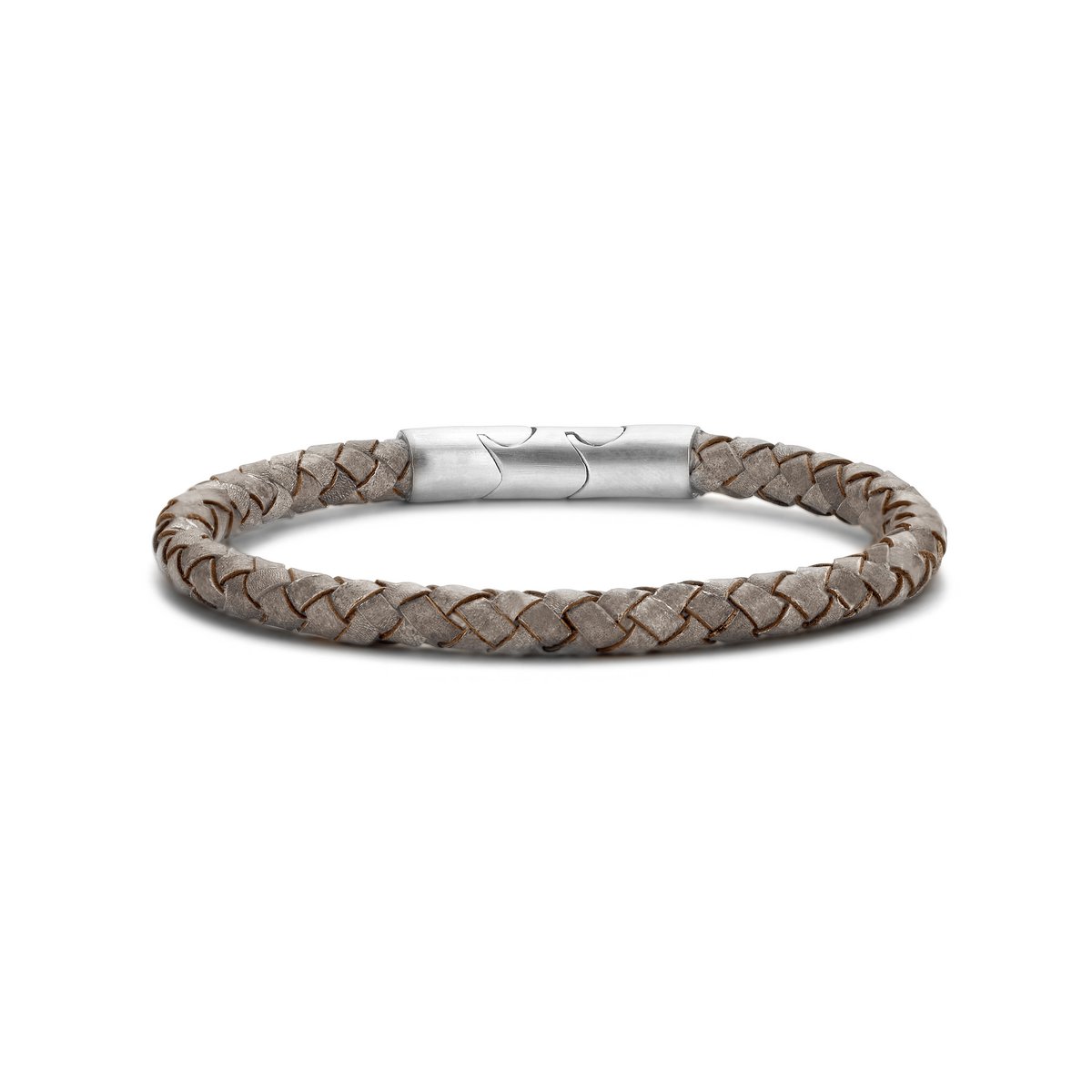 Frank 1967 armband zand gevlochten leer 20cm ips