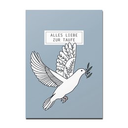 Postal paloma, feliz bautizo