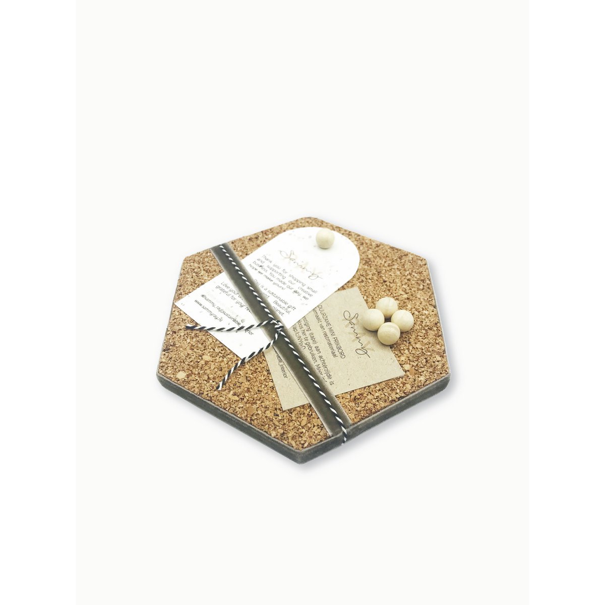 Mini Hexagon Pinnwand Kork - Grau