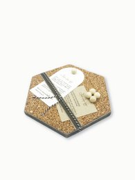 Mini hexagon pin board kork - Grå